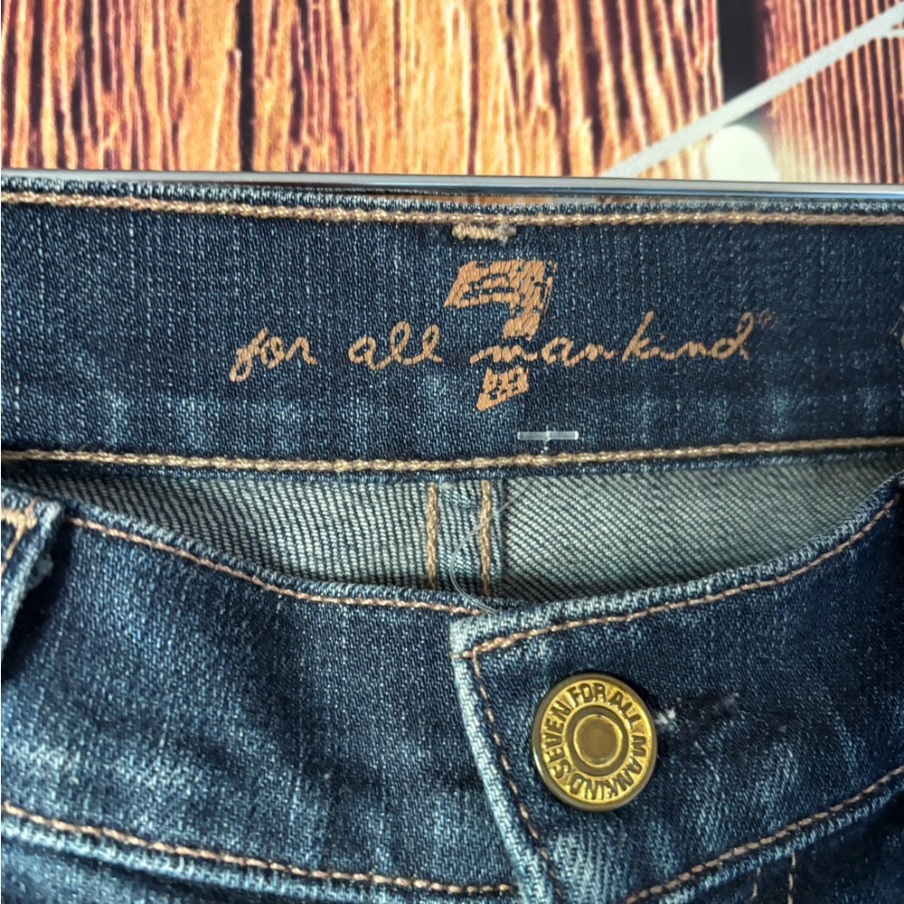 7 For All Mankind Dark Blue Skinny Jeans - Picture 3 of 5
